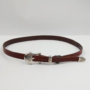 Tooled Leather Western Style Belt